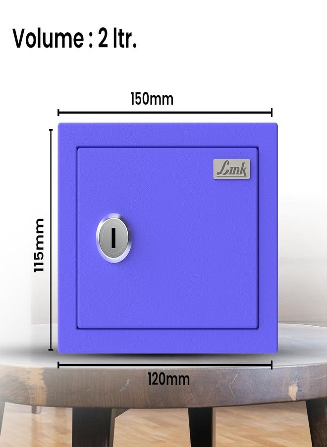 Link Smart 2 Litres Gullak Safe Locker for Home & Office| 3-Year Warranty| Mechanical Key, CRCA Material, Laser Cut Design| Vibrant Saaving Bank| Weight : 0.9 Kg| Ocean Blue - Image 4